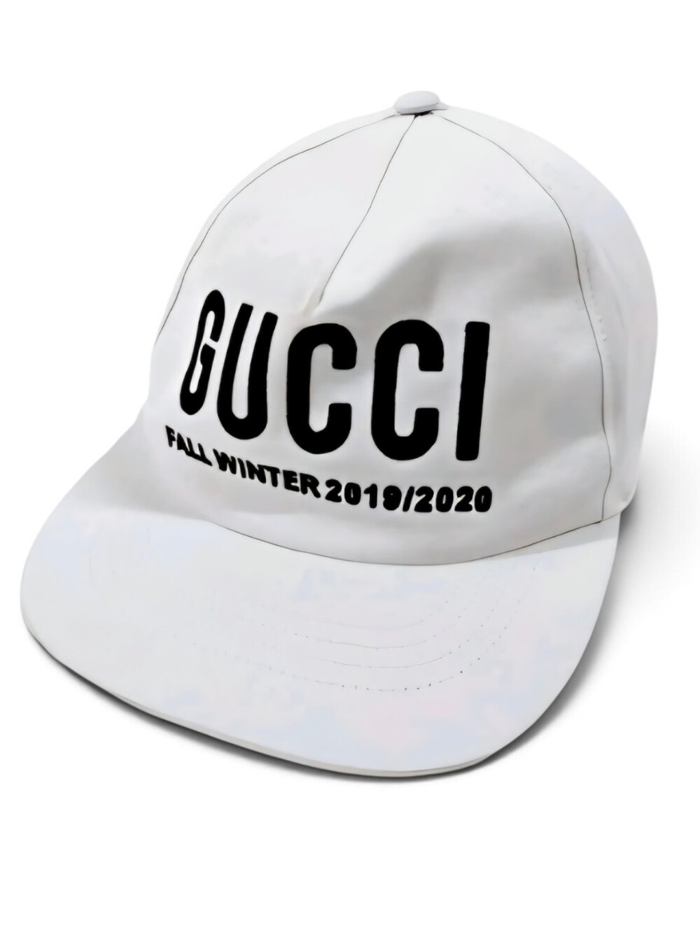 Gucci White Baseball Cap with Black Logo Fall Winter 2019 2020 Unisex